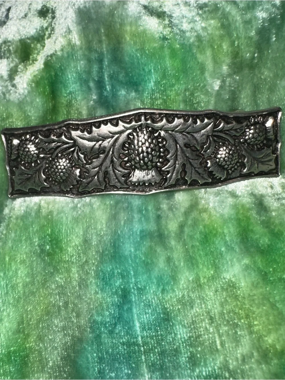 Oberon Design Scottish Thistle Britannia Metal Barrette